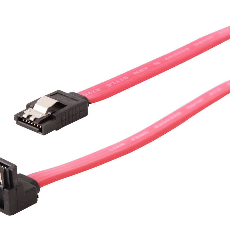 Cablexpert | CC-SATAM-DATA90-0.1M | Serial ATA III 10 cm datu kabelis ar 90° leņķa spraudni, iepakojums vairumā, metāla skavas