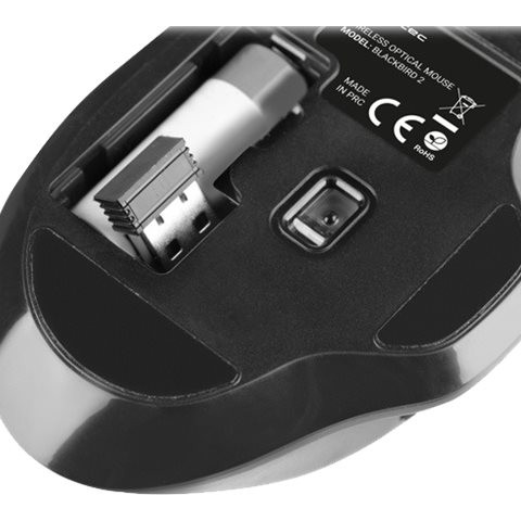 Natec Mouse, BlackBird 2, Silent, Wireless, 1600 DPI, Optical, Black | Natec | Mouse | Optical | Wireless | Black/Gray