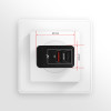 AXAGON Dual sienas lādētājs 240V/2x USB ports QC3.0/AFC/FCP un 5V-1.2A, 24W | ACU-QS24