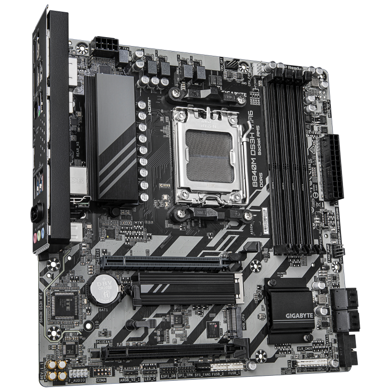 Gigabyte B840M DS3H WIFI6 (rev. 1.1) | Processor family AMD | Processor socket AM5 | DDR5 | Supported hard disk drive interfaces SATA, M.2 | Number of SATA connectors 4