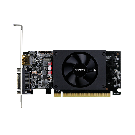 Gigabyte | Low Profile | NVIDIA | 2 GB | GeForce GT 710 | GDDR5 | Dzesēšanas veids: aktīvs | HDMI porti: 1 | PCI Express 2.0 | Atmiņas pulksteņa frekvence: 5010 MHz | Procesora frekvence: 954 MHz