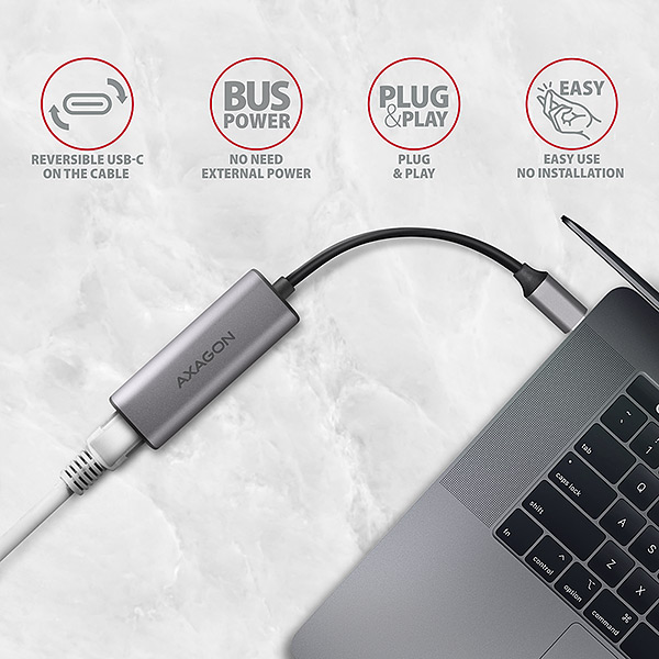 AXAGON | ADE-25RC SuperSpeed USB-C 2,5 Gigabitu Ethernet