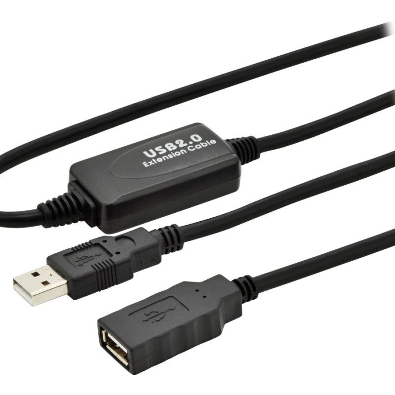 Digitus | Aktīvs USB 2.0 pastiprinātājs/pagarinājuma kabelis | DA-73100-1 | USB 2.0 USB A (spraudnis) | USB A (ligzda)