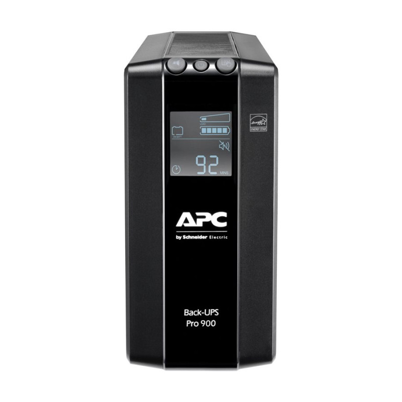 Schneider Electric APC Back-UPS Pro, Tower, 6x IEC C13 outlets, AVR, LCD, user-replaceable battery | BR900MI | 900 VA | 540 W | 230 V