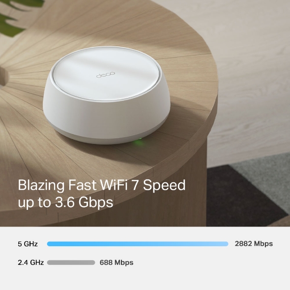 TP-LINK | BE3600 Whole Home Mesh Wi-Fi 7 sistēma | Deco BE25 (3-pack) | 802.11be | 2882 Mbit/s | Ethernet LAN (RJ-45) porta skaits 1 | Mesh atbalsts Jā | MU-MIMO Nē | Nav mobilo datu savienojuma