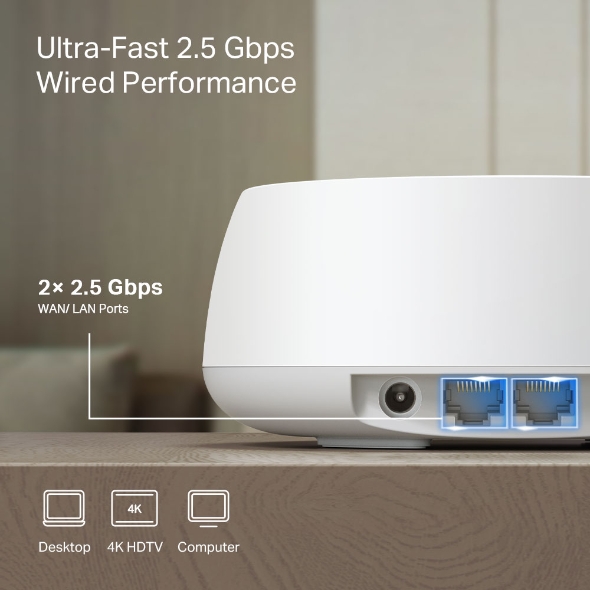TP-LINK | BE3600 Whole Home Mesh Wi-Fi 7 sistēma | Deco BE25 (3-pack) | 802.11be | 2882 Mbit/s | Ethernet LAN (RJ-45) porta skaits 1 | Mesh atbalsts Jā | MU-MIMO Nē | Nav mobilo datu savienojuma