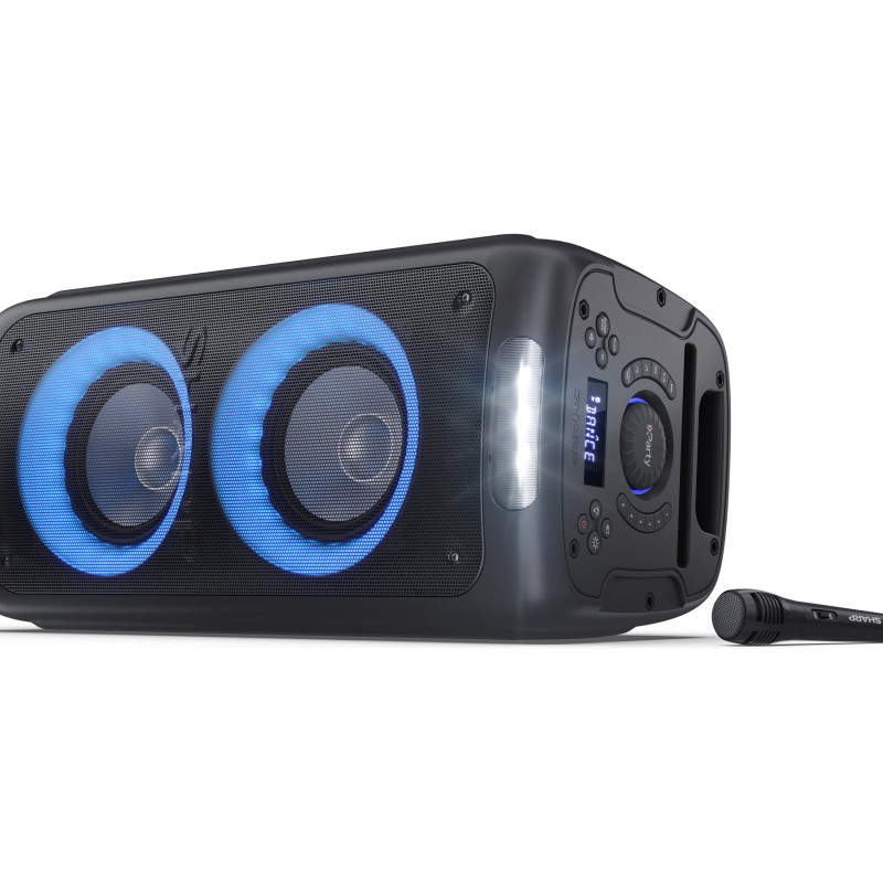 Sharp PS-949 Party Speaker ar iebūvētu akumulatoru | Sharp | Party Speaker | PS-949 XParty Street Beat | 132 W | Ūdensizturīgs | Bluetooth | Bezvadu savienojums | Portatīvs | Melns