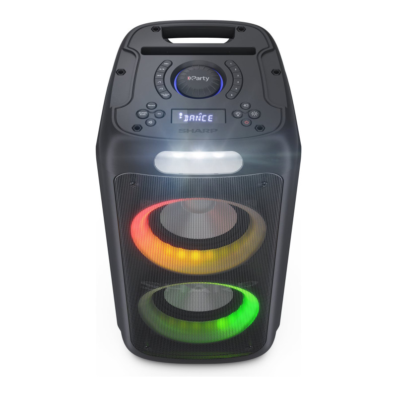 Sharp PS-949 Party Speaker ar iebūvētu akumulatoru | Sharp | Party Speaker | PS-949 XParty Street Beat | 132 W | Ūdensizturīgs | Bluetooth | Bezvadu savienojums | Portatīvs | Melns