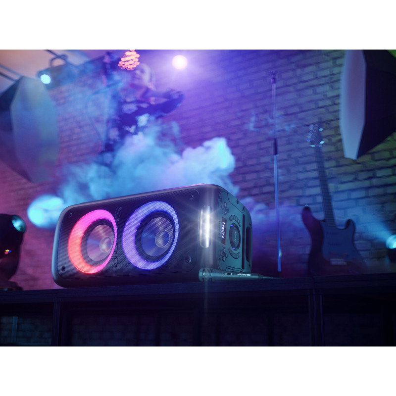 Sharp PS-949 Party Speaker ar iebūvētu akumulatoru | Sharp | Party Speaker | PS-949 XParty Street Beat | 132 W | Ūdensizturīgs | Bluetooth | Bezvadu savienojums | Portatīvs | Melns
