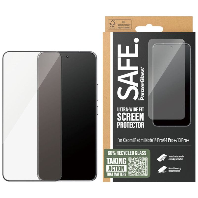 PanzerGlass Ekrāna aizsargs | Xiaomi | Redmi Note 14 Pro, 14 Pro+, 13 Pro+ | Stikls | Caurspīdīgs | Ultra-Wide Fit