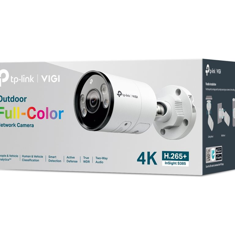 TP-LINK InSight S385 | VIGI āra pilnkrāsu tīkla kamera | Bullet | 8 MP | 2.8 mm | H.265+ | MicroSD, līdz 512 GB