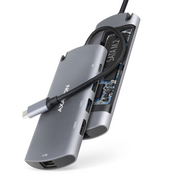 AXAGON SuperSpeed USB-C Combo 6in1 centrmezgls | HMC-6M2