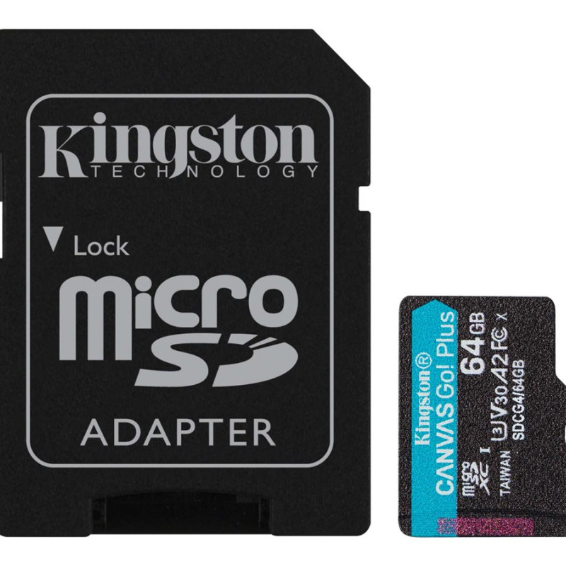 Kingston | Canvas Go! Plus | 64 GB | SD | Flash memory class Class 10, UHS-I, U3, V30, A2