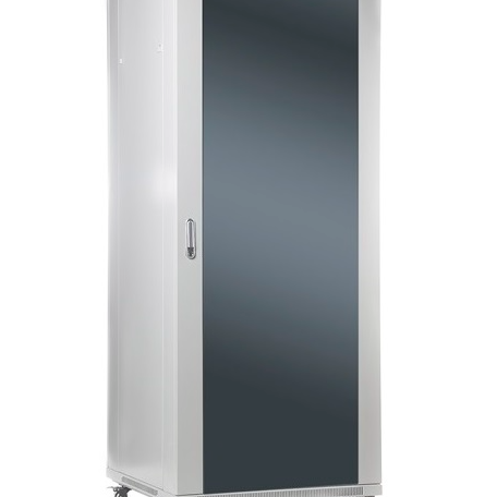 SOMI Networks | 37U, 19″ Brīvi stāvošs skapītis | 37U-60/80NAC | Maks. slodze 800 kg; Noņemamas un aizslēdzamas sānu paneles; Stikla durvis; Izjaukts | Dziļums: 80 cm | Pelēks