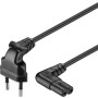 Goobay | 97350 | Euro savienojuma vads, abos galos leņķis | Melns Euro spraudnis (Type C CEE 7/16) | Ierīces ligzda C7