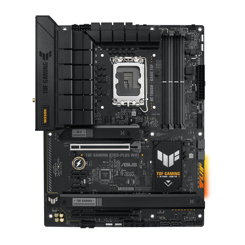 Asus TUF GAMING B760-PLUS WIFI | Procesoru saime Intel | Procesora ligzda LGA1700 | Atbalstītās cieto disku saskarnes SATA, M.2 | SATA savienotāju skaits 4