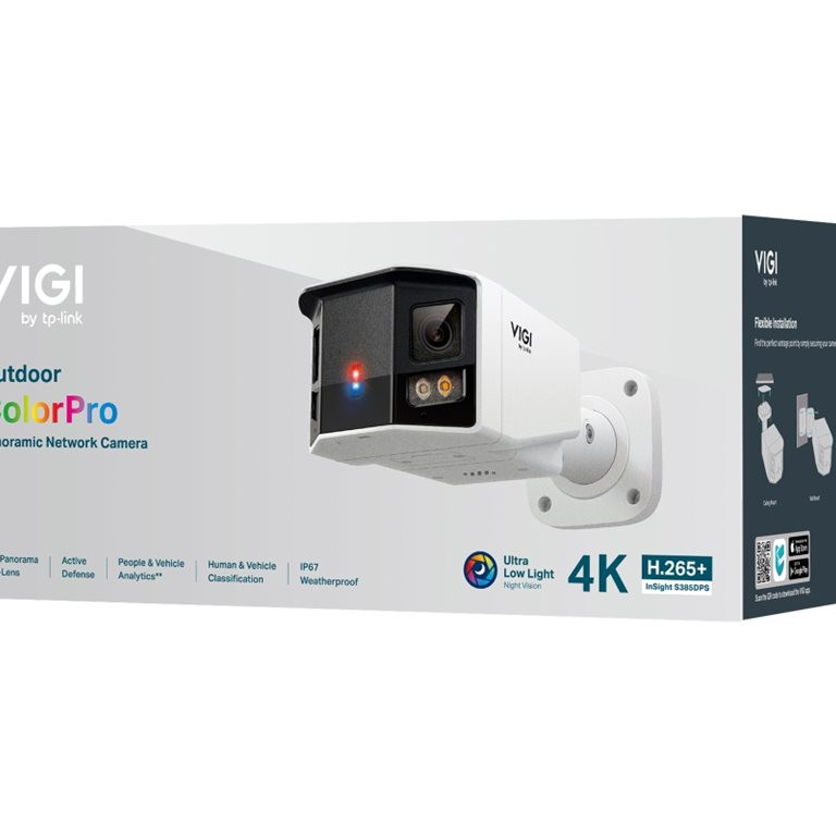 TP-Link InSight S385DPS VIGI 8MP Āra ColorPro Panorāmas Bullet tīkla kamera | TP-LINK