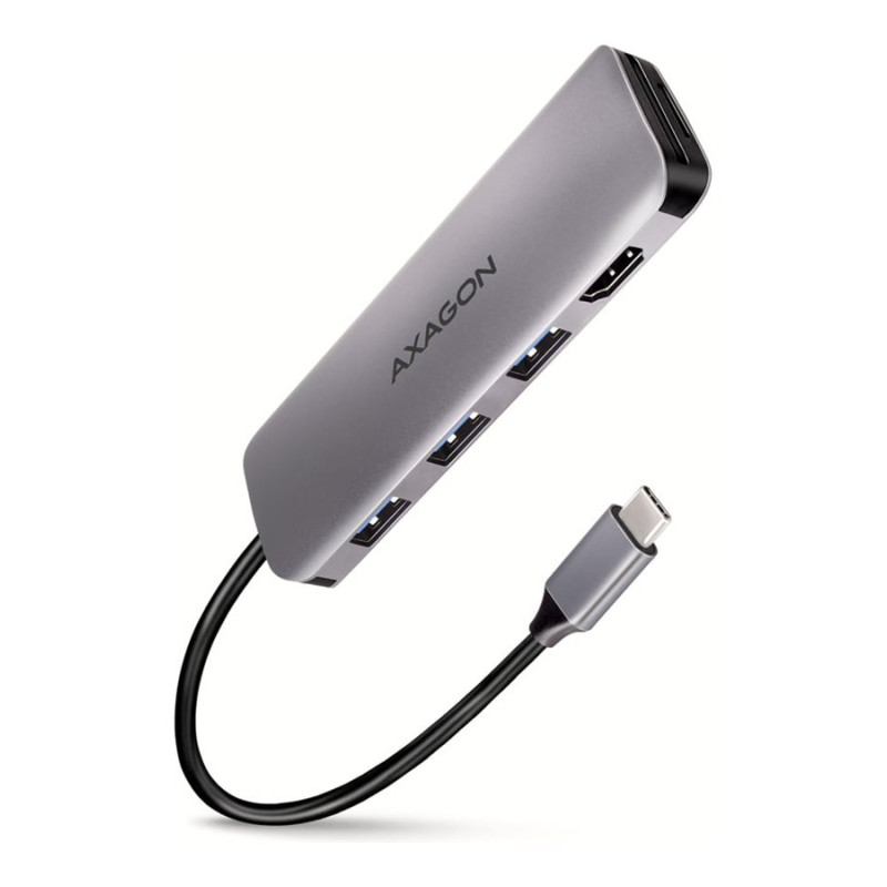 AXAGON SuperSpeed USB-C COMBO 5in1 hub | HMC-HCR3A
