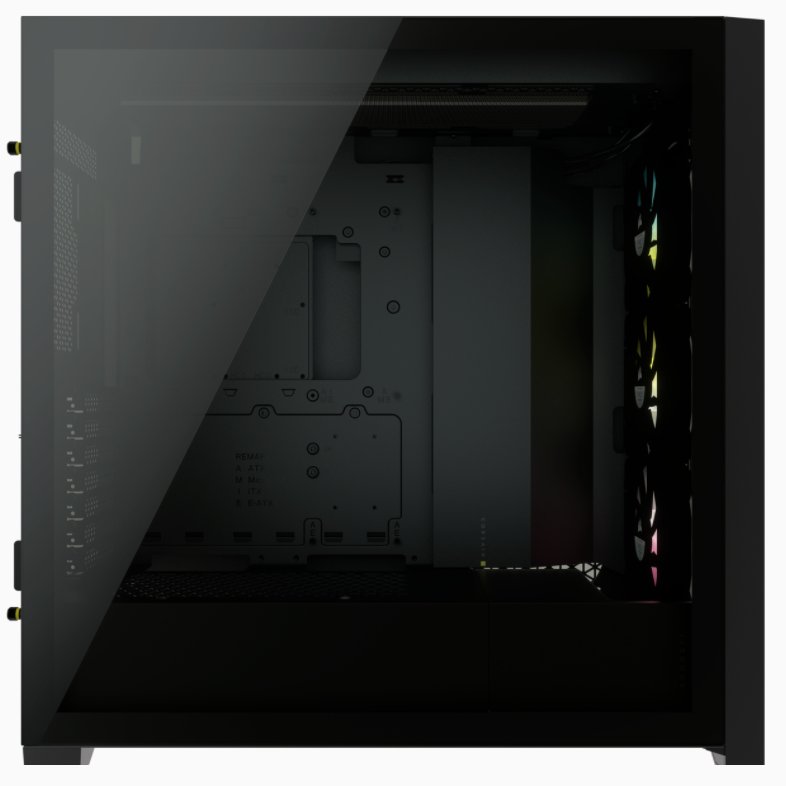 Corsair | RGB datorkorpuss | iCUE 5000X | Sānu logs | Melns | ATX | ATX