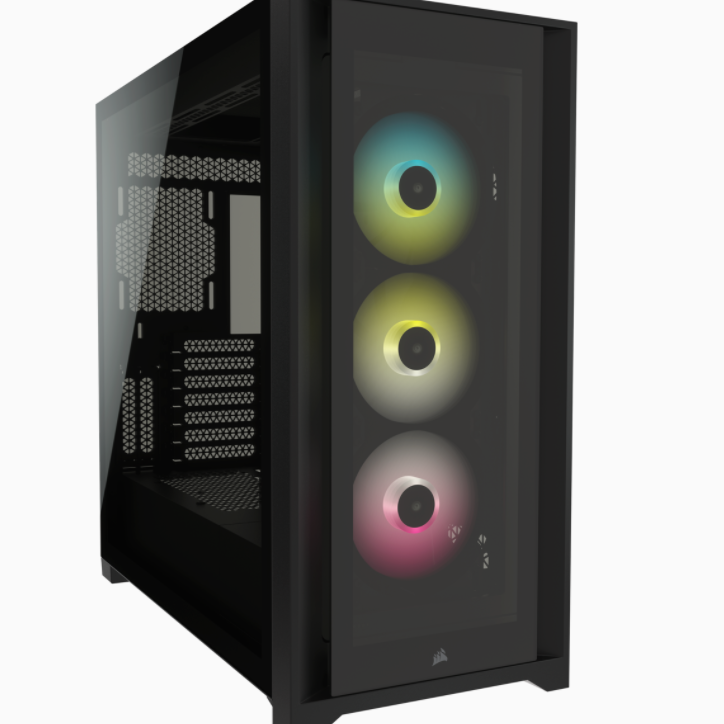 Corsair | RGB datorkorpuss | iCUE 5000X | Sānu logs | Melns | ATX | ATX