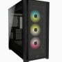 Corsair | RGB datorkorpuss | iCUE 5000X | Sānu logs | Melns | ATX | ATX