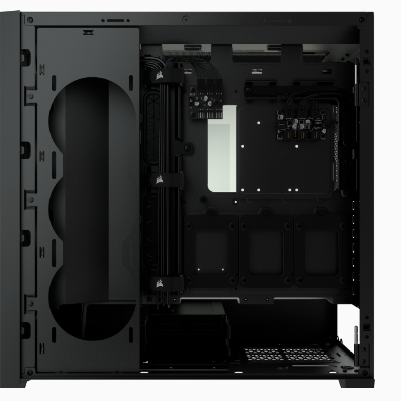 Corsair | RGB datorkorpuss | iCUE 5000X | Sānu logs | Melns | ATX | ATX