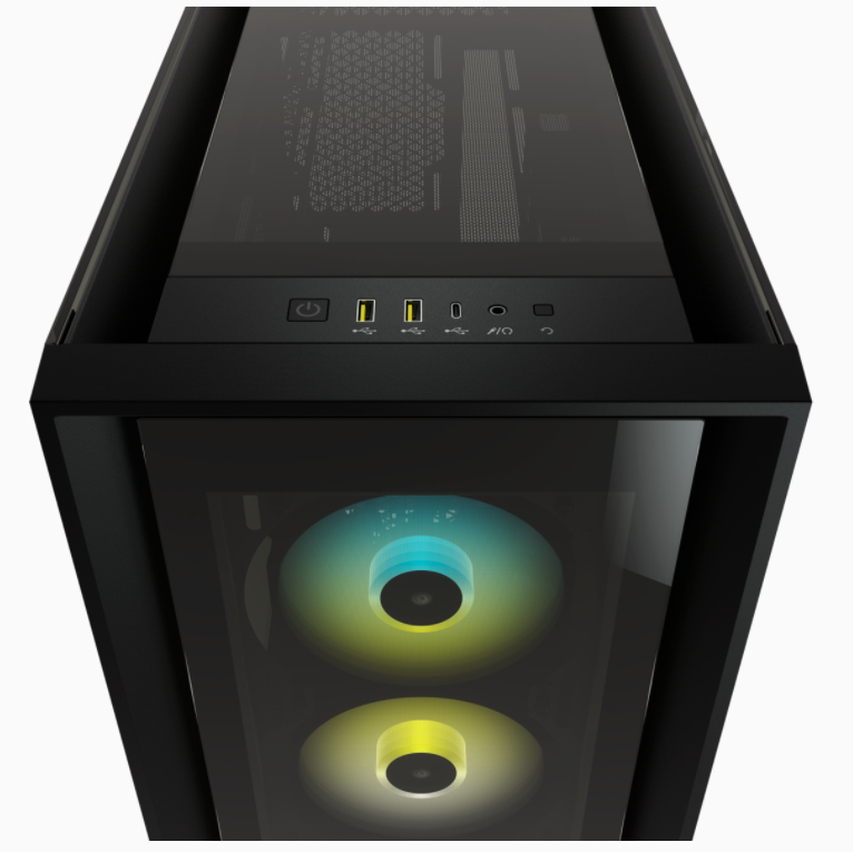 Corsair | RGB datorkorpuss | iCUE 5000X | Sānu logs | Melns | ATX | ATX