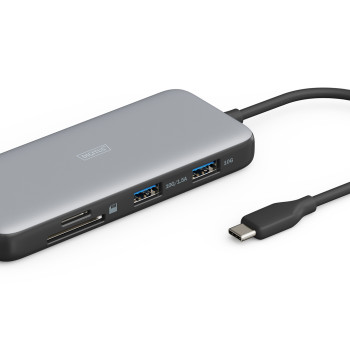 Digitus USB-C dokstacija, 8 porta | DA-70915 | Ethernet LAN (RJ-45) porti 1 | HDMI portu skaits 2