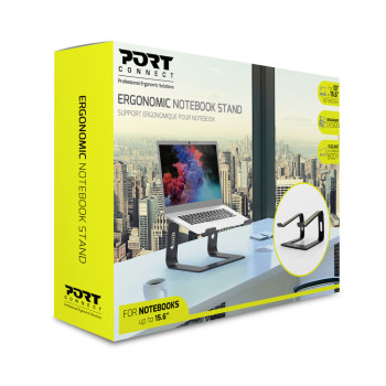 PORT DESIGNS | Ergonomisks klēpjdatora statīvs | 901103 | Klēpjdatora statīvs | Melns