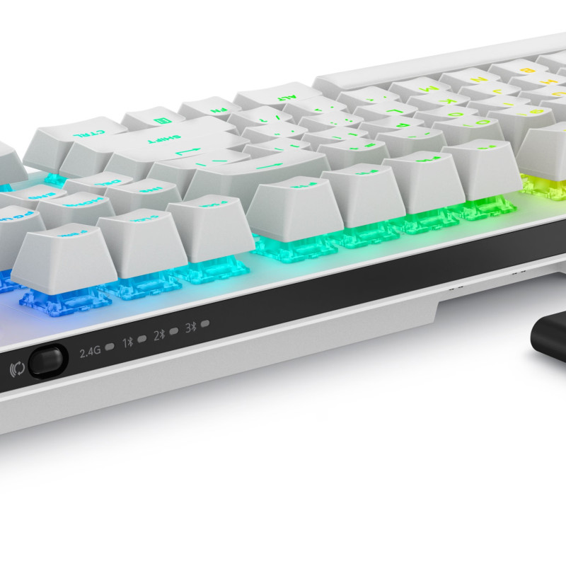 Dell | Alienware Tri-Mode AW920K | Bezvadu spēļu klaviatūra | Bezvadu | Bluetooth | RGB LED apgaismojums | Bezvadu savienojums | US | CHERRY MX Red | Lunar Light