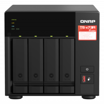 QNAP | 4 slota QTS un QuTS hero NAS | TS-473A-8G | Līdz 4 HDD/SSD ar karstā maiņa | AMD Ryzen | Ryzen V1500B četru kodolu | Procesora frekvence 2.2 GHz | 8 GB | DDR4