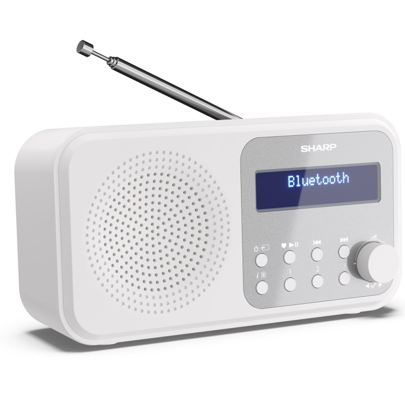 Sharp DR-P420(WH) Tokyo pārnējama digitālā radio, FM/DAB/DAB+, Bluetooth 5.0, USB vai bateriju barošana, sniegbalta | Sharp | Tokyo Portable Digital Radio | DR-P420(WH) | Bluetooth | White