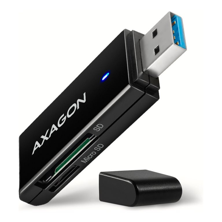 AXAGON Slim super-speed USB 3.2 Gen 1 card reader with a direct USB-A connector | CRE-S2N
