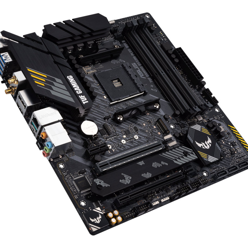 Asus | TUF GAMING B550M-PLUS WIFI II | Procesoru ģimene AMD | Procesora ligzda AM4 | DDR4 | Atmiņas sloti 4 | Čipsēta B550 | microATX