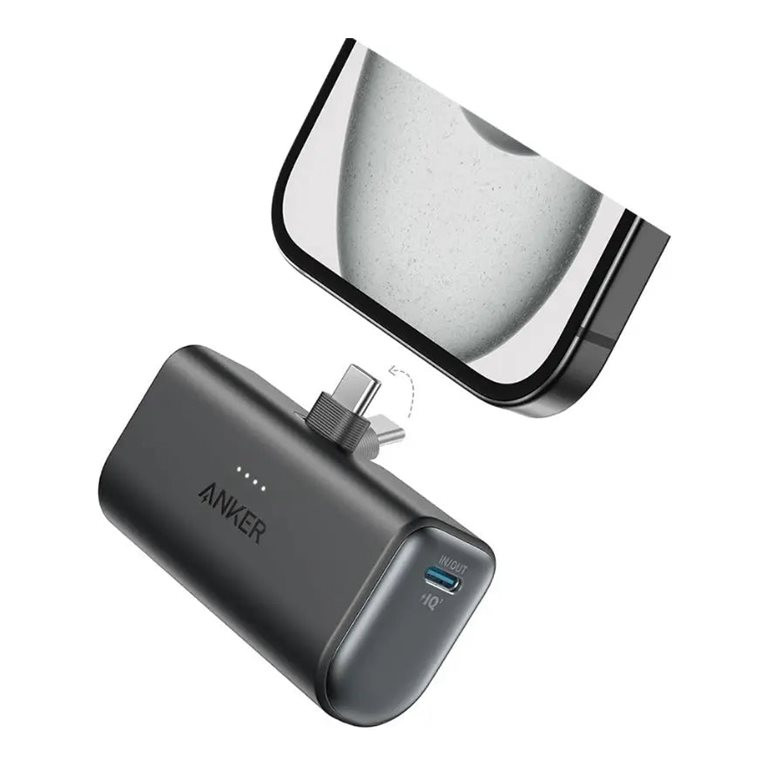 Anker Nano powerbank ar iebūvētu USB-C spraudni | A1653H11 | 5000 mAh | Melns