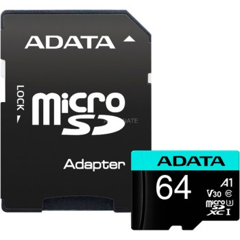 ADATA | Premier Pro UHS-I U3 V30S | 64 GB | MicroSDXC | Flash atmiņas klase 10 | Adapteris