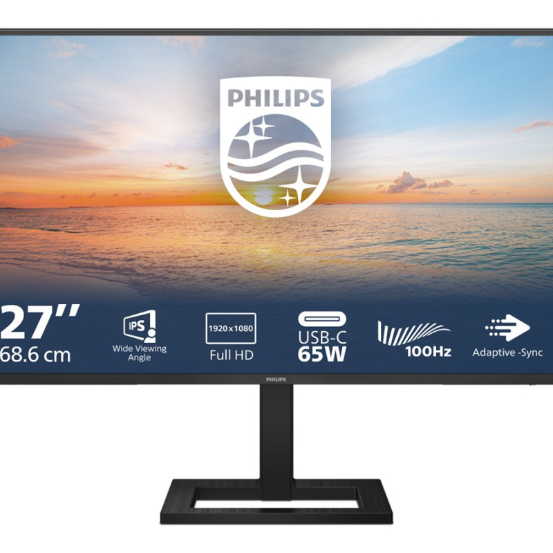 Philips | 27E1N1300AE/00 | 27 " | IPS | 16:9 | 100 Hz | 4 ms | 1920 x 1080 pixels | 250 cd/m² | HDMI ports quantity 1