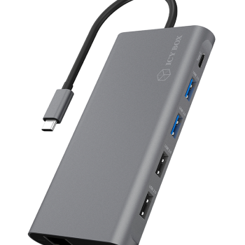 Raidsonic | 12-in-1 USB Type-C dokstacija ar PD 100W | BOX IB-DK4050-CPD | Dokstacija | Ethernet LAN (RJ-45) porti 1 | USB 3.0 (3.1 Gen 1) Type-C ports 1 | USB 3.0 (3.1 Gen 1) porti 2 | HDMI porti 2 | Ethernet LAN