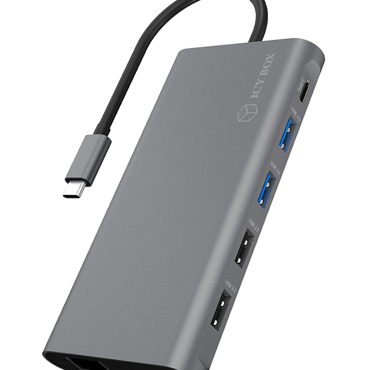 Raidsonic | 12-in-1 USB Type-C dokstacija ar PD 100W | BOX IB-DK4050-CPD | Dokstacija | Ethernet LAN (RJ-45) porti 1 | USB 3.0 (3.1 Gen 1) Type-C ports 1 | USB 3.0 (3.1 Gen 1) porti 2 | HDMI porti 2 | Ethernet LAN