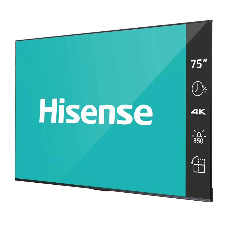 Hisense | Digital Signage Display | 75DP30FE | 75 " | Landscape/Portrait | 16/7 | Android | Wi-Fi | 8 ms | 178 ° | 178 ° | 350 cd/m²
