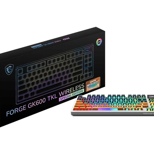 MSI FORGE GK600 TKL WIRELESS MARS | Gaming Keyboard | Wireless | US | Bluetooth | Wireless connection | Mechanical Linear