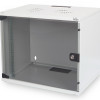 Digitus | 7U sienas stiprināms skapis | DN-19 07U-S-1 | Aizsardzības klase IP20. Aizslēdzamas drošības stikla durvis. Durvju atvēršanās leņķis 200°. Priekšējās durvis: stikla durvis, vienā atverē. Bez montāžas 370x540x400 mm | Pelēks
