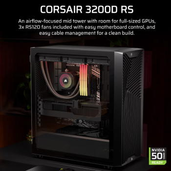 Corsair PC korpuss | 3200D RS | Melns | Mid-Tower