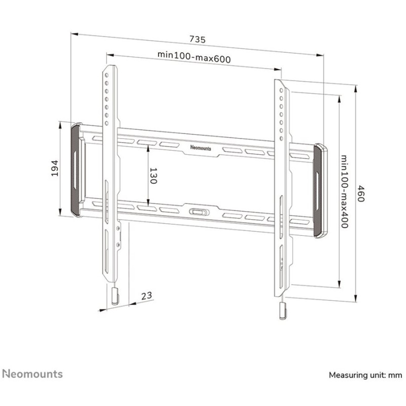 Neomounts Wall mount | WL30-550BL16 TV mount wall | 42-86 " | Maximum weight (capacity) 60 kg | Black