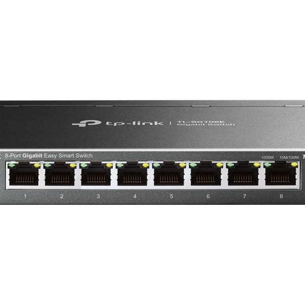TP-LINK | Switch | TL-SG108E | Tīmekļa pārvaldāms | Sienai stiprināms | Gigabit Ethernet (vara) porti 8 | Barošanas veids Ārējais | 36 mēn.