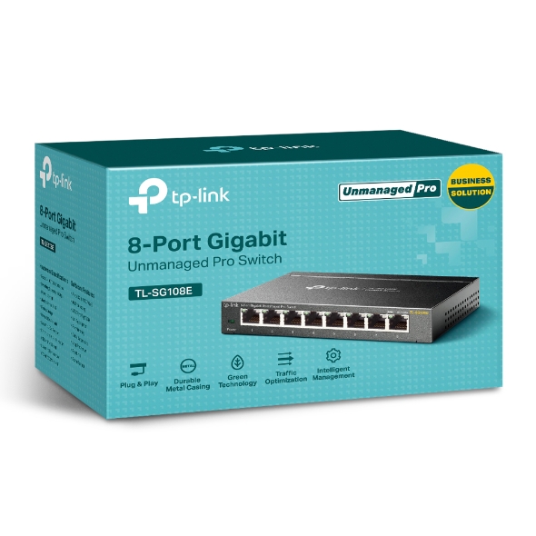 TP-LINK | Switch | TL-SG108E | Tīmekļa pārvaldāms | Sienai stiprināms | Gigabit Ethernet (vara) porti 8 | Barošanas veids Ārējais | 36 mēn.