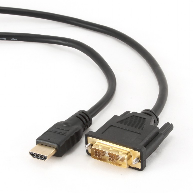 Gembird | HDMI uz DVI kabelis (Single Link) | HDMI 19pin spraudnis | DVI 18+1pin spraudnis | HDMI uz DVI‑D | 0.5 m