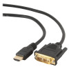 Gembird | HDMI uz DVI kabelis (Single Link) | HDMI 19pin spraudnis | DVI 18+1pin spraudnis | HDMI uz DVI‑D | 0.5 m