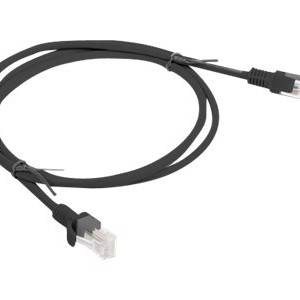 Lanberg | Komutācijas kabelis - CAT 6 | RJ-45 - spraudnis | RJ-45 - spraudnis | 1 m | Melns | RAL 9004