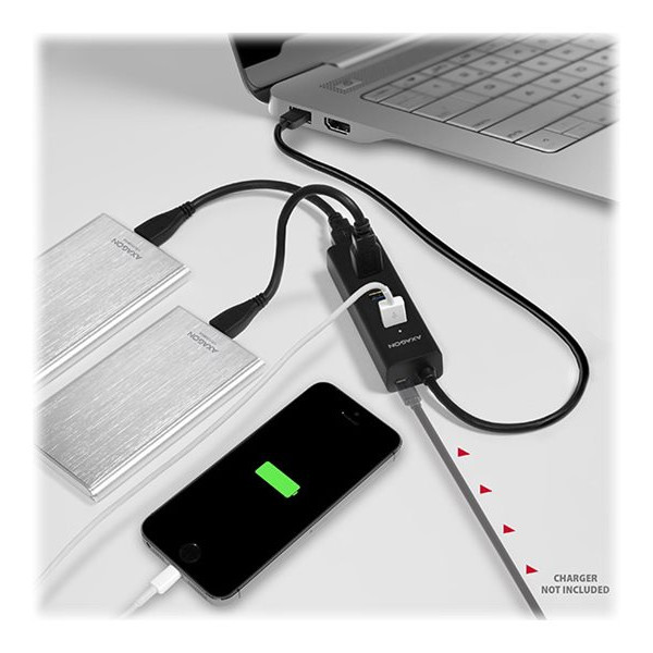 AXAGON četrportu USB 3.0 hubs ar ātru uzlādi un barošanas atbalstu | HUE-S2B